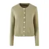 Venta al por mayor transfronteriza 2026 Moda europea y americana casual simple cárdigan de punto de manga larga con cuello redondo y decoración de botones para mujer M11876