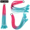 Pelucas Trenzadas de Colores Estilo Europeo y Americano, Coletas de Color Degradado, Trenzas de Espiga de Celebridades de Internet, Trenzas de Boxeadora de Tres Hebras para Discoteca