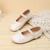 Zapatos Mary Jane de Cuero Estilo Nuevo para Niñas Moda Primavera y Otoño 2026 Zapatos de Princesa con Lazo y Suela Suave Mocasines Estilo Ballet