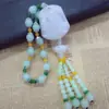 Fábrica autoproduzida e autovendida suprimentos para interior de carro imitação Jade Branco pingente para carro com contas pingente liso seguro