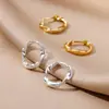 Europa e Estados Unidos novo anel de brinco maré brinco feminino alto senso brinco de zircônia brinco banhado a ouro 18K joia uma geração de cabelo