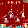 Nuevo Festival de Mediados de Otoño Cuerda Roja Tejida Colgante para Teléfono Móvil Conejo de Jade Remando Llavero Colgante Colgante para Bolso Regalos Culturales y Creativos