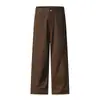 Roupas Masculinas Muqiu Maillard Retro Workwear Calças Casuais para Homens e Mulheres Unissex Estilo Preguiçoso Soltas Perna Reta Perna Larga Calças
