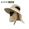 Chapéu de Pescador para Homens, Ciclismo ao Ar Livre no Verão, Chapéu com Proteção Solar Anti-UV, Máscara Facial, Anti-Mosquito, Secagem Rápida, Chapéu de Aba Larga