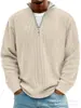 Outono e Inverno 2025 Novas Roupas Masculinas da Amazon Estilo Europeu e Americano Gola Alta Zíper Veludo Manga Longa Camisa Polo Transfronteiriça Moletom Masculino