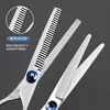 Tijeras de Barbería y Peluquería, Tijeras Profesionales Adelgazadoras para Cortar el Cabello, Tijeras de Dientes Planos, Flequillo, Set de Tijeras para Cortarse el Cabello Uno Mismo, Uso en Casa para Hombres y Mujeres