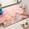 Alfombra de Piso Estilo Mármol Dorado de Lujo para Entrada del Hogar, Baño, Absorbente de Agua, Antideslizante, Alfombra para Sala de Estar, Dormitorio
