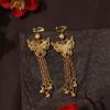 Europeu e Americano Boêmio Estilo Étnico Long Water Drop Tassel Brincos Atrações Turísticas Diamond Ear Clip Mulheres