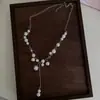 Collar Retro de Perlas y Borlas de Lujo Ligero para Mujer Estilo Coreano Ins Cadena para Clavícula de Temperamento de Gama Alta Collares Suaves Versátiles
