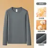 Camiseta de Manga Larga Chixin Technology Algodón de Fibra Larga de Xinjiang para Hombre 10A Antibacteriana Cepillada Peso Pesado Algodón Puro Capa Base Otoño/Invierno Camiseta Interior