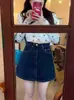 Mini Saia Jeans Vintage Feminina Cintura Alta Verão Novo Tamanho Grande Menina Cheinha Cobre Barriga Cobre Quadril Slim Saia Midi Linha A