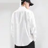 Camisa de Seda de Hielo Otoño 2025 para Hombre Manga Larga Blanca Casual Holgada Talla Grande Caída Sensación de Alta Gama Camisa de Pulgada Delgada