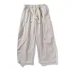 Nuevos Pantalones de Algodón Pesado Estilo Americano con Pierna Curva para Hombre, Otoño Cómodos Transpirables Holgados de Pierna Ancha Rectos Ropa de Trabajo Casual