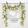 Enredadera de Flores Artificiales de Rosa Zarcillo Colgante de Pared Enroscada Cubierta Decorativa para Tubería de Agua de Aire Acondicionado Sala de Estar Techo Planta de Plástico