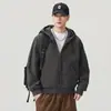 Jaqueta com Capuz Anyang 2026 Outono/Inverno Jeans Casual Roupa de Trabalho Jaqueta 100% Algodão Jaqueta Jeans Retrô Americana para Homens