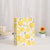 Bolsa de Papel Kraft Estampado de Limón Bolsa de Compras Bolsa para Regalo de Frutas Bolsa de Empaque para Compras Bolsa Tote para Llevar al Comestible Venta al por Mayor