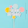Decoración de Pastel Horneado Globo Arcoíris Vela Sol Estrella Tarjeta de Pastel Feliz Cumpleaños