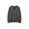 Nuevo suéter de punto sin costuras estilo coreano para otoño e invierno, con cuello en V, 100% lana pura, para mujer