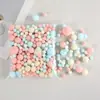 Bola de pelo de colores mixtos al por mayor, alta elasticidad, bricolaje, material de producción creativa para niños de jardín de infantes, bola de pelo pequeña de color, macarrón de pelo