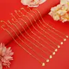 Pulseira feminina dourado areia ao vivo fornecimento quente moda corrente clavícula corrente onda d'água corrente em O pulseira banhada a ouro cobre atacado