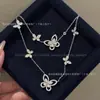Collar Mariposa Fantasma Versión de Alta Gama Cadena para Clavícula de Mariposa Doble Tridimensional Lujo Ligero Alta Calidad Versátil Mariposa Brillante