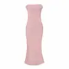 Vestido Estilo Vacaciones para Mujer, Elegante Vestido de Cumpleaños, Satén Pesado, Vestido Strapless Puro y Sexy con Ceñido a la Cintura y Falda Larga que Abraza las Caderas