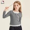 Coolomi Colaboración Camiseta Básica con Adorno de Encaje de Lunares Dulces para Niñas Otoño 2026 Nuevo Venta al por Mayor para Niños Mayores