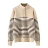Suéter de Punto Casual de Manga Larga con Cuello Alto a Rayas, Estilo Europeo y Americano Transfronterizo, Moda 2026 1509107