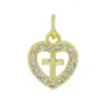 Accesorios para Joyería Microembebidos DIY Colgante Pequeño Accesorios de Circonita Accesorios de Joyería de Cobre Brazalete Recubierto de Oro Real de 18K Colgante