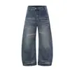Pantalones de mezclilla lavada de la marca de tendencia retro americana Magic Bear, producto nuevo, pantalones de corte curvo, pantalones largos holgados de pierna ancha, pantalones geniales y elegantes hasta el suelo