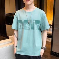 Camiseta de manga corta para hombre, top holgado de algodón, nueva marca de moda de verano 2022, ropa de media manga, camiseta para hombre
