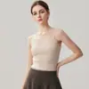 Nueva colección otoño/invierno: Top de punto para mujer con cuello en V, de color liso simple, corte ajustado y una silueta favorecedora, perfecto como capa interior sin mangas