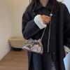 Popular bolso plateado con textura para mujer 2023 Nuevo bolso bandolera de cadena de verano de celebridad de Internet, moda para combinar con todo, bolso nube