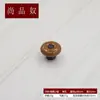 Puxador de Gaveta de Armário de Roupa de Cerâmica Bronze Estilo Moderno Minimalista Chinês Puxador Branco em Forma de Tira de Furo Único