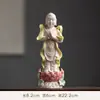 Cerámica Buen-dinero Niño Dragón Niña Niño Dorado Niña Jade Bodhisattva Guanyin Estatua Buda Sirviendo Hogar Hogar Adornos