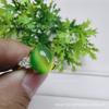 Novo Anel Feminino Estilo Chinês de Calcedônia Jade Gelo Natural de Alta Qualidade com Banhado a Prata e Incrustado com um Anel Cor de Jadeíta Oval de Luxo Leve, Suprimento para Transmissão ao Vivo