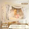Cortina retráctil para litera de dormitorio sin instalación, cortina de cama totalmente opaca con mosquitero integrado para dormitorios de estudiantes