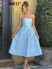 Vestido Tubinho Sexy Jacquard Elegante Moda Europeia e Americana Personalizado com Design de Amarração nas Costas para Festas e Banquetes de Socialites, Vestido de Comprimento Médio