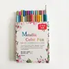 Set de Bolígrafos Metálicos de 30 Colores Marcador a Base de Agua Punta Suave Planeador de Dibujos Animados Álbum Pluma de Acuarela Tarjeta Negra Bolígrafo para Graffiti