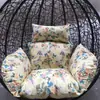 Silla columpio individual asiento cojín hamaca nido de pájaro cojín de respaldo silla de ratán cesta colgante cojín de repuesto funda de tela lavable extraíble