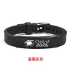 Pulseira de Silicone Pulseira de Silicone Transfronteiriça Europeia e Americana Tira para Temporada de Formatura Presente Multicor Aço Inoxidável Gravação Joia Popular para Mão