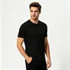 Camiseta Segunda Pele de Verão Transfronteiriça Manga Curta Masculina Comércio Exterior Personalizada Gola Redonda Cor Sólida Manga Curta Versão Americana Tamanho Grande Respirável