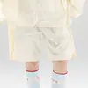 Shorts de Trabalho de Seda de Gelo com Fenda para Casal de Verão, Calças de Cinco Pontos Simples e Estilosas de Corte Solto, Calças Leves e Respiráveis com Proteção Solar para o Verão