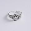 Anillo abierto de plata de ley 925 para mujer, diseño de búho, estilo vintage, joyería de plata de ley ajustable.