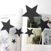Pastel de Cumpleaños Horneado Decoración Papel Brillante con Purpurina Bronceado Amor Estrella Pareja Tarjeta Bandera Mesa de Postres Suministros
