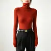 Suéter de Lã Tricotado Gola Alta Slim Fit para Mulheres, Camada Base Tricotada Slim Fit Outono e Inverno, Suéter com Gola Peluda, Branco