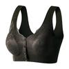 Sutiã de mãe de peça única com fecho frontal, sem costura, costas bonitas, plus size, sem aro, com renda franzida, sutiã de copa cheia