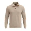 Top de hombre de jacquard texturizado con cuello mao estilo americano transfronterizo con parches de manga de color contrastante, polo casual de punto de manga larga Amazon