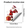 Patrón de Regalo de Papá Noel Pegatina Estática para Ventana Sin Adhesivo Sin Daño al Vidrio Ventana de Dormitorio Sala de Estar Decoración de Atmósfera Festiva