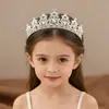 Coroa infantil, festa de aniversário, roupa de noite, acessórios de cabelo, adorno de cabeça para casamento, tiara de noiva, coroa de strass, coroa de princesa para meninas